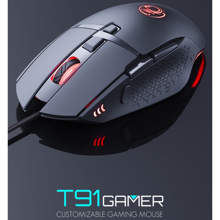 iMICE T91 8 Keys 7200DPI USB Wired Luminous Gaming Mouse, Cable Length: 1.8m - 3