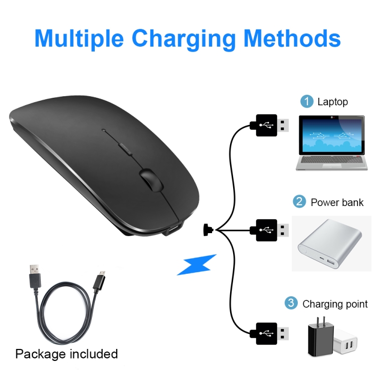 iMICE E-1300 4 teclas 1600DPI Luminous Wireless Silent Desktop Notebook Mini Mouse, Estilo: Charging Luminous Edition (Plata) - B2
