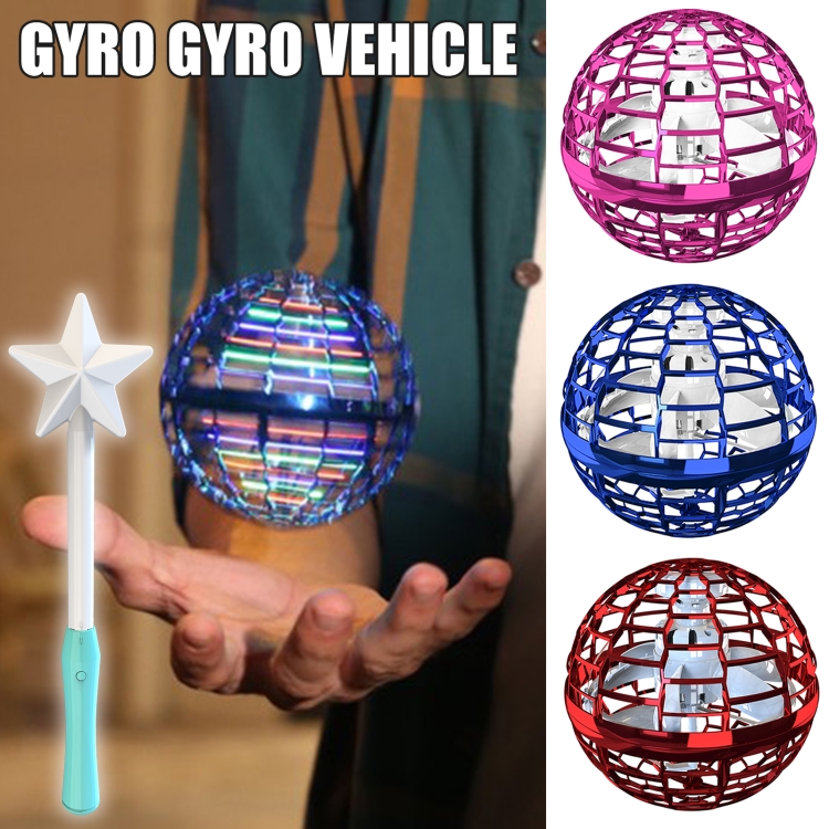 Balle Magique Volante Gyro Lumineuse Jouet Décompression Rose 95mm