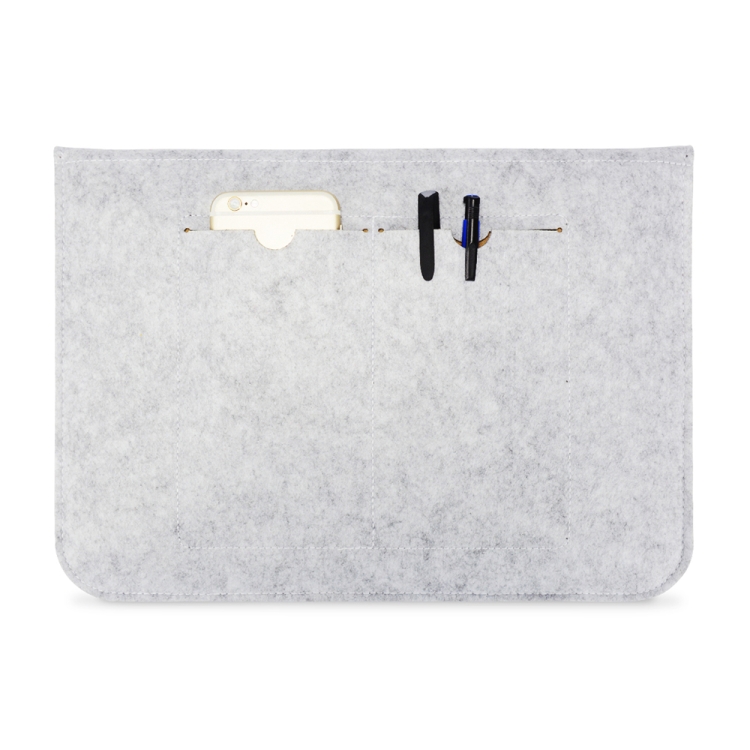 Portable Air Permeable Felt Sleeve Bag for MacBook Laptop, with Power Storage Bag, Size:13 inch(Grey) Portable Air Permeable Felt Sleeve Bag for MacBook Laptop, with Power Storage Bag, Size:13 inch(Grey)