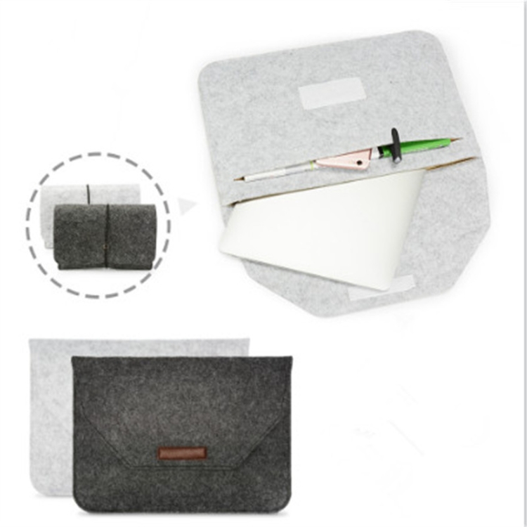 Portable Air Permeable Felt Sleeve Bag for MacBook Laptop, with Power Storage Bag, Size:13 inch(Grey) Portable Air Permeable Felt Sleeve Bag for MacBook Laptop, with Power Storage Bag, Size:13 inch(Grey)