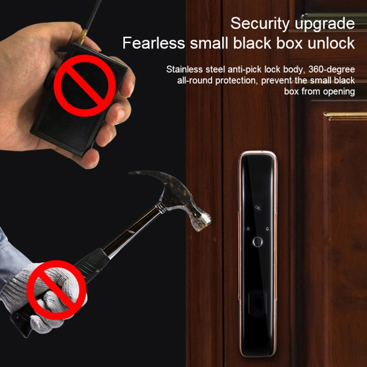 Smart Wifi Anti-Theft Fingerprint Password Lock Teléfono móvil Control remoto Cerradura de puerta electrónica Cerradura de tarjeta magnética, Especificación: SM-SL808 Automático Negro - 3