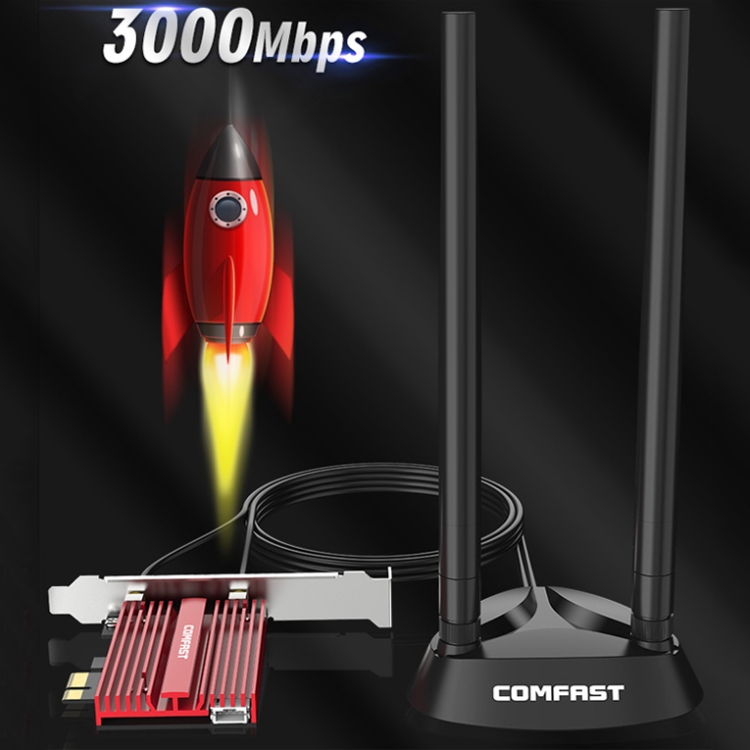 COMFAST CF-AX200 Plus Tarjeta de red inalámbrica de alta potencia de doble banda Tarjeta de red inalámbrica para juegos PCI-E WiFi de alta velocidad de 3000 Mbps (AX200 Plus) - B4