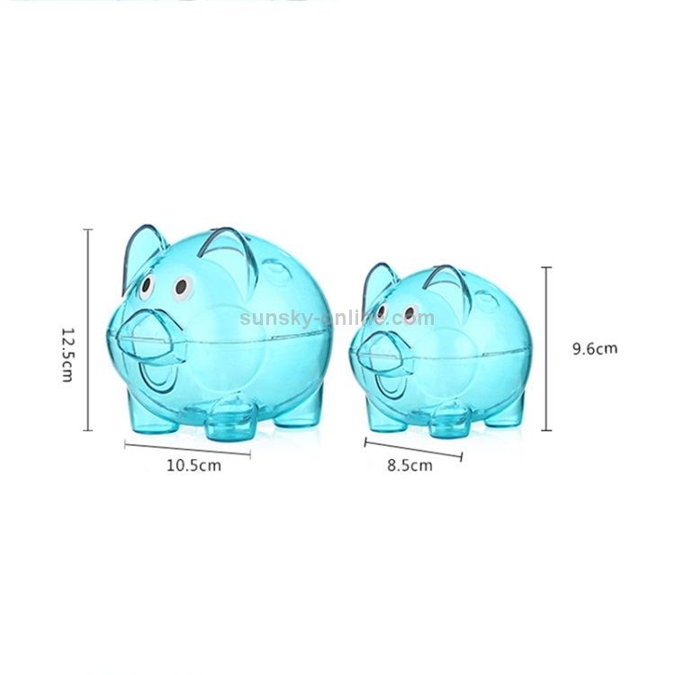 Salvadanaio in plastica trasparente Custodia per monete Salvadanaio Cartone  animato a forma di maiale, Dimensioni: 10 * 7 * 8 cm (rosso)