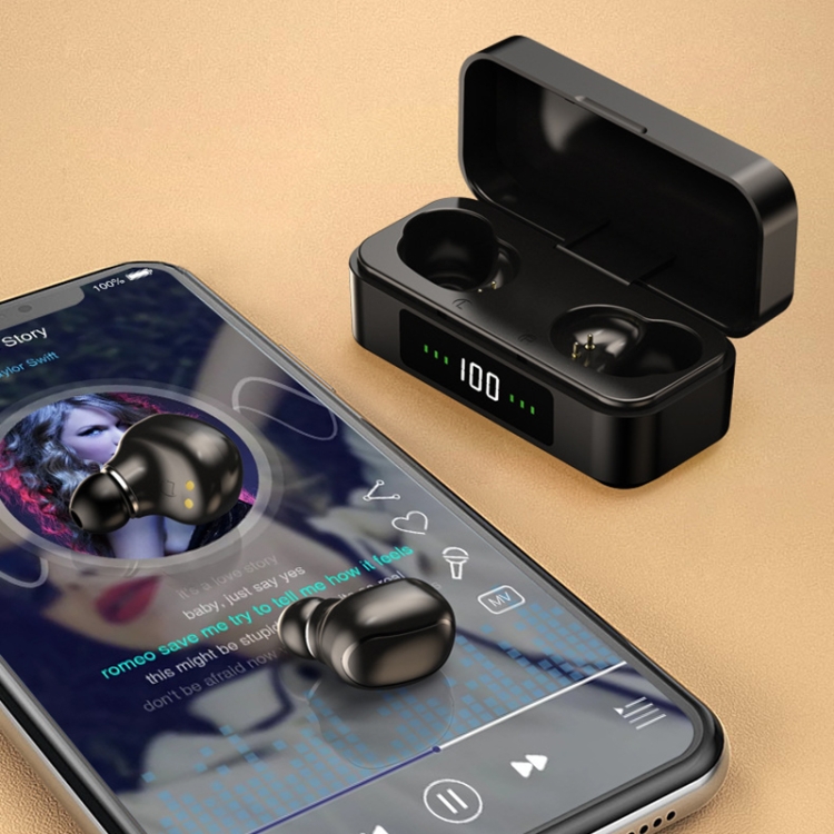 TWS Noise Cancelling In-Ear Digital Display Touch Wireless Bluetooth Earphone(Black) TWS Noise Cancelling In-Ear Digital Display Touch Wireless Bluetooth Earphone(Black)