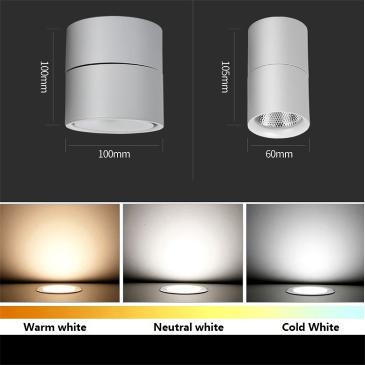 Lampade a soffitto e a parete LED COB Orientabile com ângulo de luz  ajustável 12W