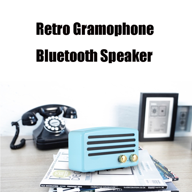 T5 Retro Gramophone Bluetooth Speaker Portable Wireless Outdoor Mini Speaker(Blue)