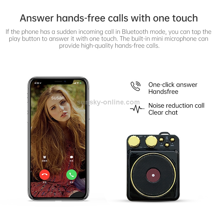 T10 Wireless Smart Radio Bass Card Mobile Phone Mini Speaker(Blue)