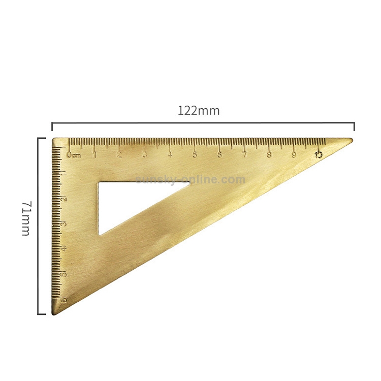 4 PCS Brass Retro Drawing Ruler Measuring Tools, Model: 0-10cm Right Angle  Triangle Ruler