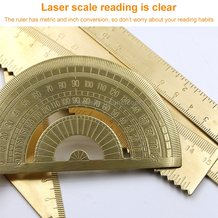Single Point Ruler 4 PCS Brass Retro Drawing Ruler เครื่องมือวัดรุ่น: 0-120mm Caliper ...