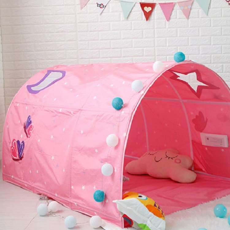 Children Home Bed Crawl Tunnel Game House Tent, Style:Pink