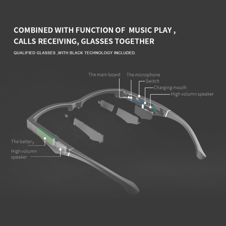 Anti-Blue Light Sports Wireless Stereo Smart Bluetooth Glasses Earphone, Colour: K1 Blue
