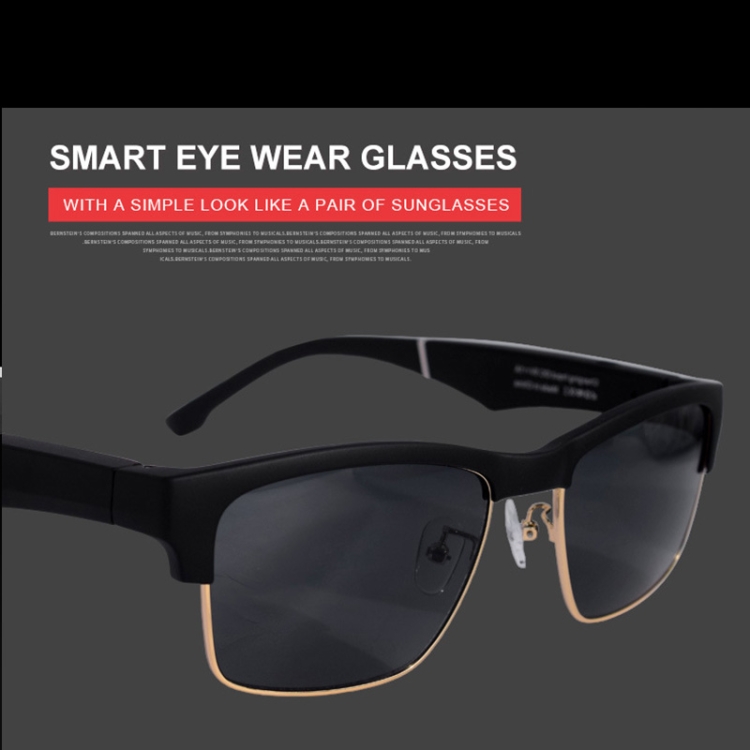 Anti-Blue Light Sports Wireless Stereo Smart Bluetooth Glasses Earphone, Colour: K2 Transparent Black Silver Anti-Blue Light Sports Wireless Stereo Smart Bluetooth Glasses Earphone, Colour: K2 Transparent Black Silver