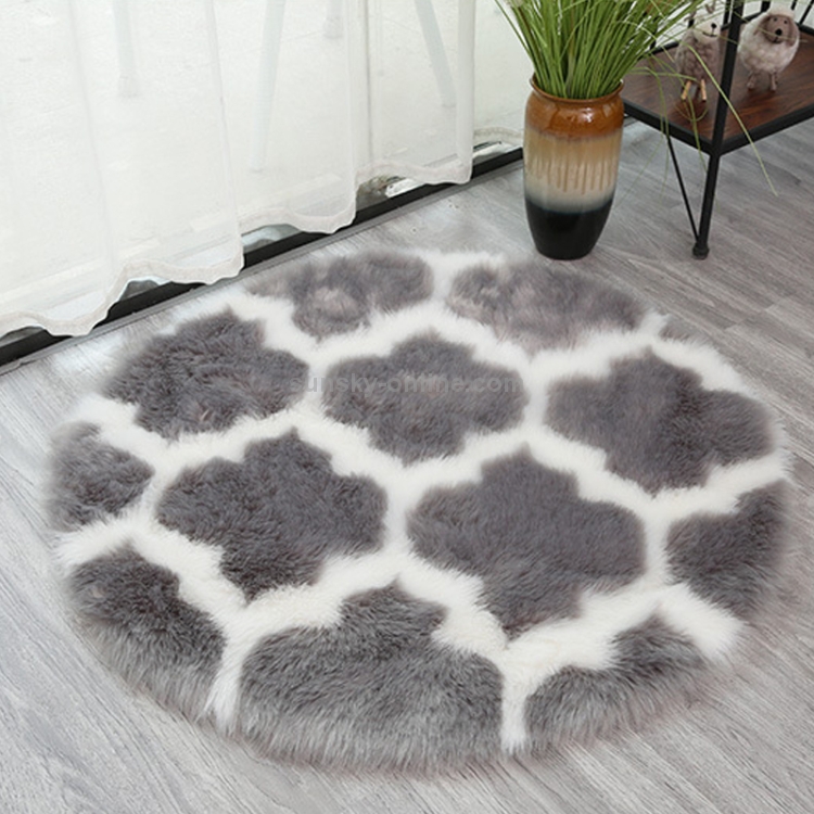 Imitation Fur Household Living Room Plush Carpet Yoga Floor Mat Decoration,  Size: 60cm(Camel Lantern With White Border)