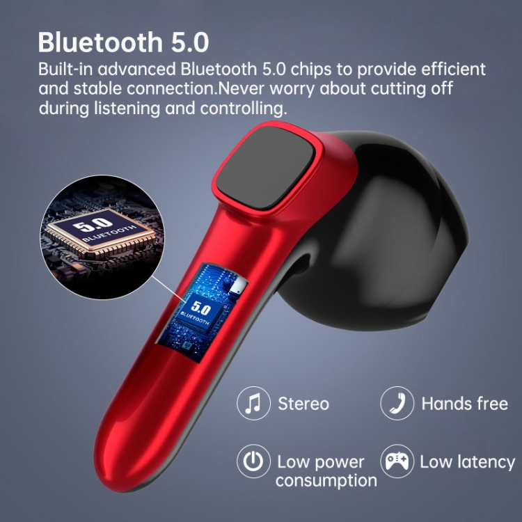 B60 TWS Binaural Digital Display Noise Cancelling Touch Wireless Bluetooth Earphone (White Blue) B60 TWS Binaural Digital Display Noise Cancelling Touch Wireless Bluetooth Earphone (White Blue)