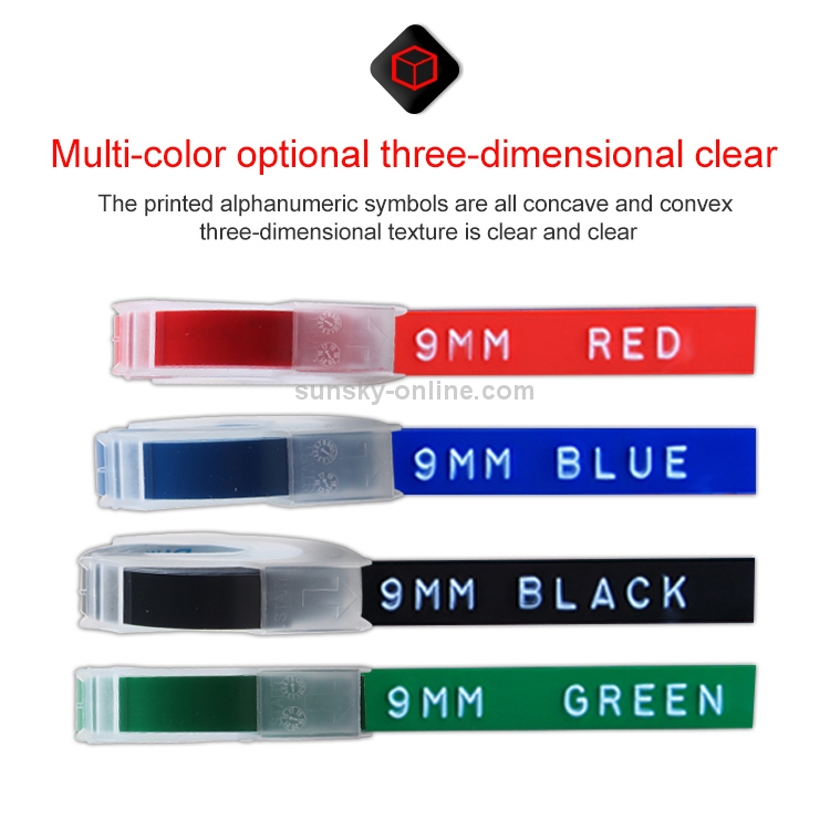 2 bandes d'étiquettes manuelles en relief CIDY 9mm 3D, imprimante d' étiquettes appropriée DYMO1610 / Motex1540 (