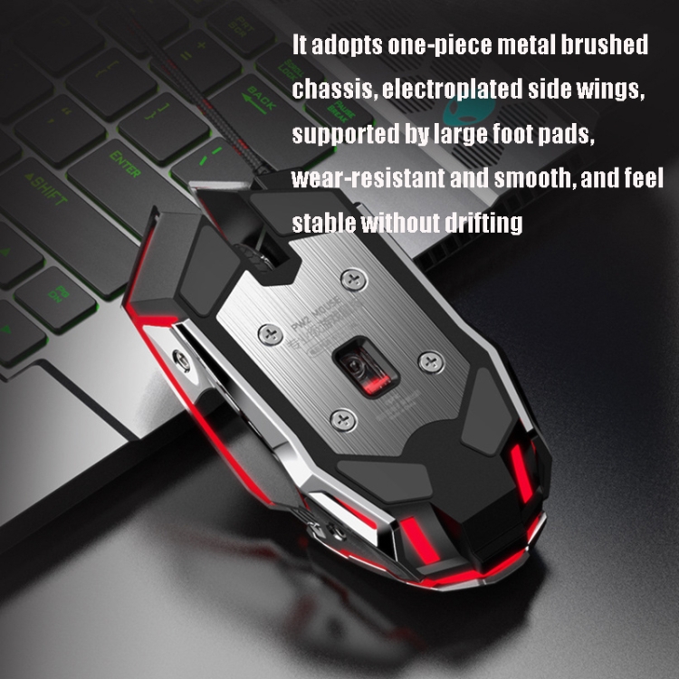 Inphic V910 Mechanical Metal Wired Keyboard Fullkey Nonrush Gaming