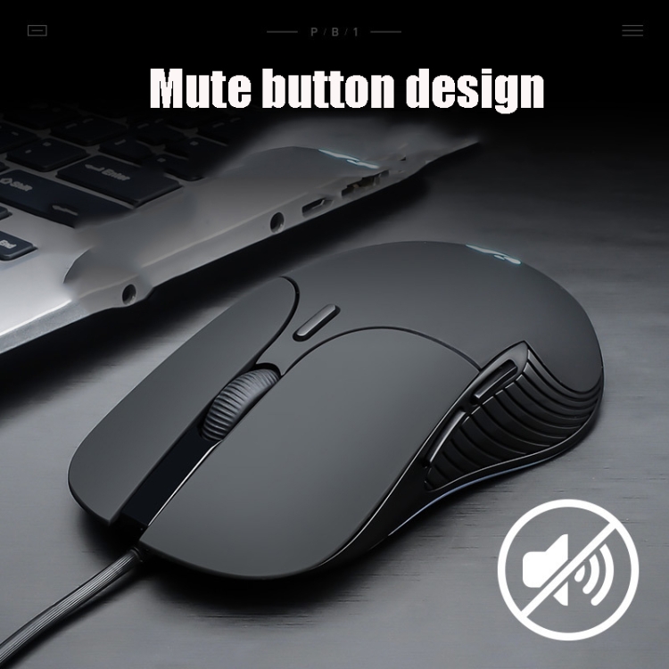 Inphic PB1 Business Office Mute Macro Definition Gaming Wired Mouse, Longitud del cable: 1,5 m, Color: Luz de respiración blanca mate - B5