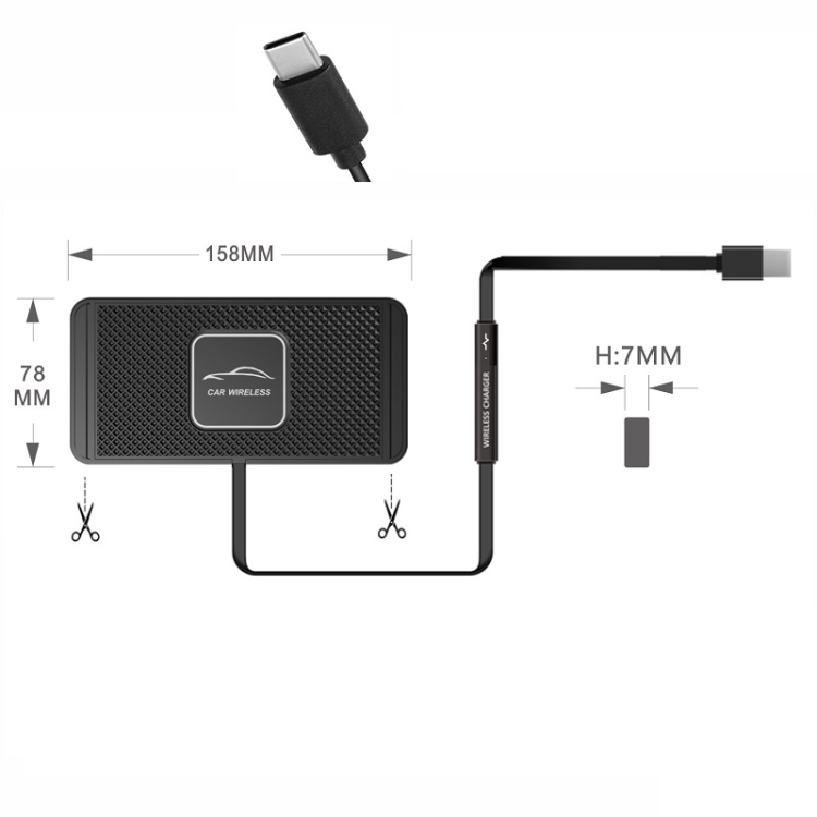 C1 Cargador Inalámbrico para Coche Pad Antideslizante Inalámbrico