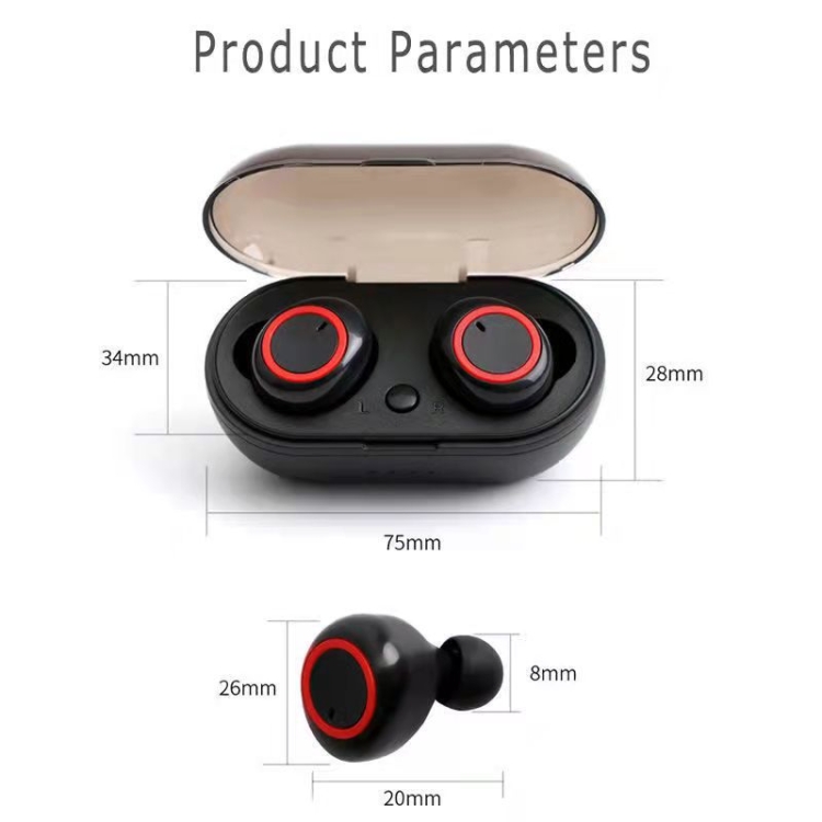 Y50 Sports Outdoor TWS Bluetooth 5.0 Touch Wireless Headphones(Black Blue)