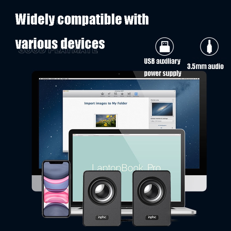 Inphic US2 USB Speaker Outdoor Large Volume Waterproof Mini Portable Subwoofer Speaker Inphic US2 USB Speaker Outdoor Large Volume Waterproof Mini Portable Subwoofer Speaker