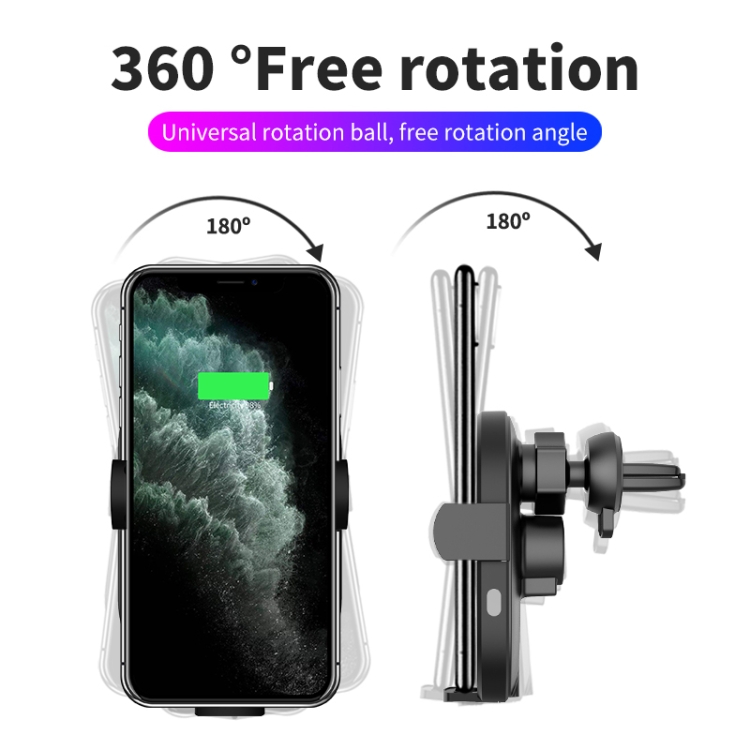 H8 15W Car Phone Holder Auto-Sensing Three Linkage Fast Charge Wireless Car Charger H8 15W Car Phone Holder Auto-Sensing Three Linkage Fast Charge Wireless Car Charger