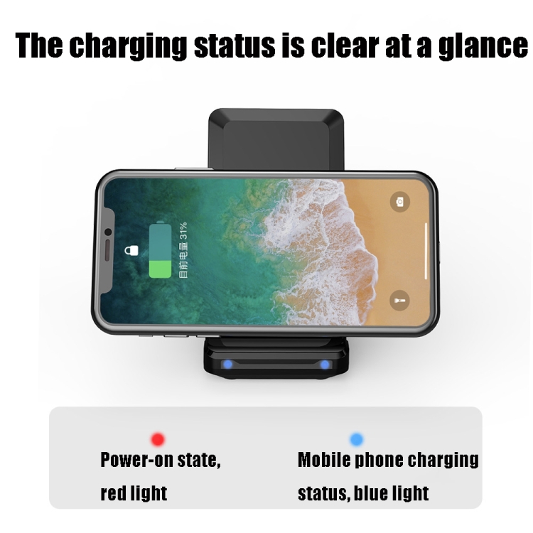 H16 15W 2 In 1 Portable Folding Wireless Charging Mobile Phone Holder for iPhone, AirPods and other Android phones H16 15W 2 In 1 Portable Folding Wireless Charging Mobile Phone Holder for iPhone, AirPods and other Android phones