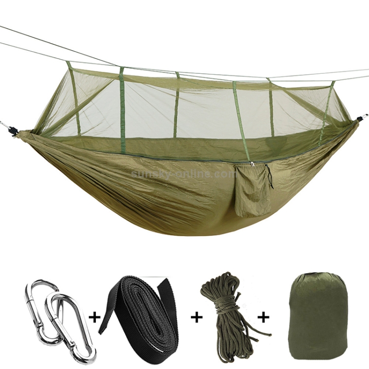 1-2 Personen Outdoor Moskitonetz Fallschirm Hängematte Camping Hängen  Schlafbett Schaukel Tragbarer Doppelstuhl, 260 x 140 cm