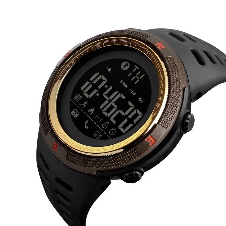 SKMEI 1250 Men Outdoor Waterproof Sports Digital Watch Multi Function Watch Coffee Gold