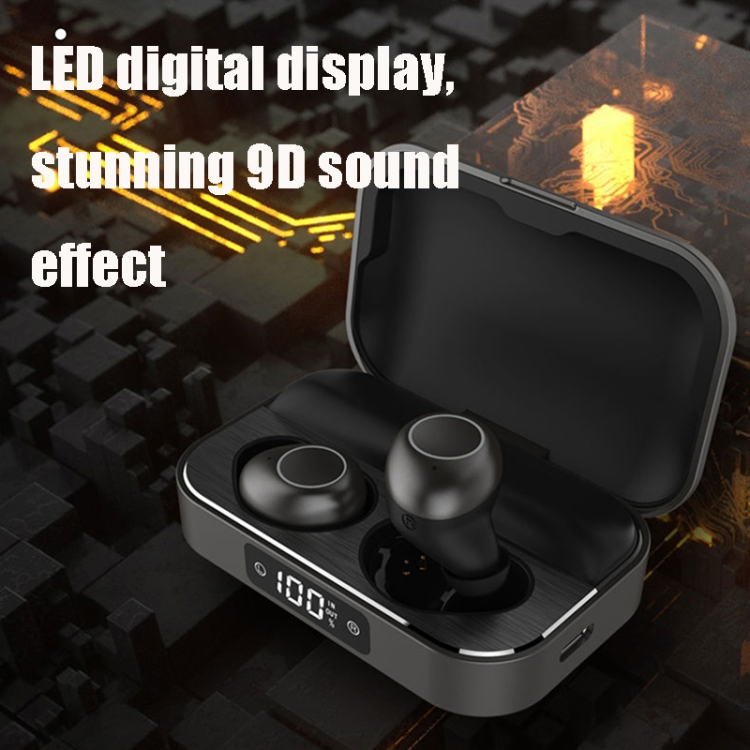 X6 TWS Noise Cancelling Digital Display Stereo Sports Wireless Bluetooth Earphone(Black) X6 TWS Noise Cancelling Digital Display Stereo Sports Wireless Bluetooth Earphone(Black)