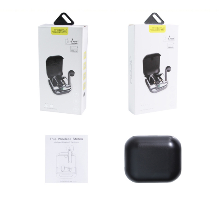 JC-16 TWS Noise Cancelling Semi-In-Ear Digital Sports Mini Wireless Bluetooth Earphone(White)