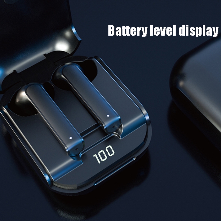 JC-16 TWS Noise Cancelling Semi-In-Ear Digital Sports Mini Wireless Bluetooth Earphone(White)