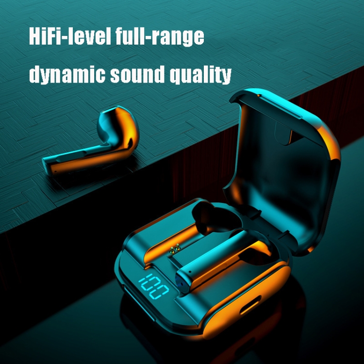 JC-16 TWS Noise Cancelling Semi-In-Ear Digital Sports Mini Wireless Bluetooth Earphone(White)