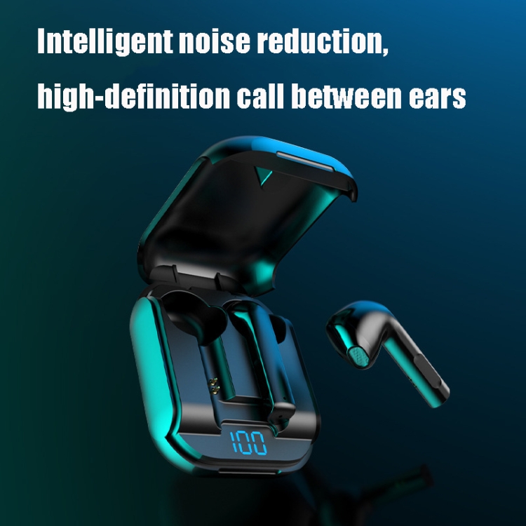 JC-16 TWS Noise Cancelling Semi-In-Ear Digital Sports Mini Wireless Bluetooth Earphone(White)