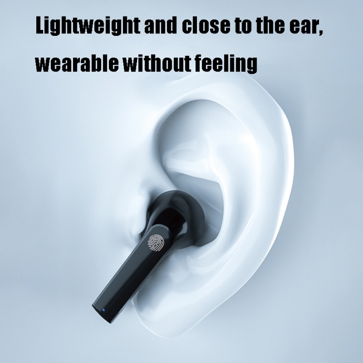 JC-16 TWS Noise Cancelling Semi-In-Ear Digital Sports Mini Wireless Bluetooth Earphone(White)