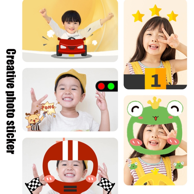 Cámara digital de doble lente con pantalla táctil de estilo de carreras WiFi para niños C4 con memoria TF de 32 GB (amarillo) - B10
