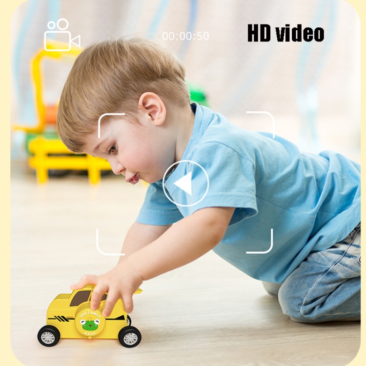 Cámara digital de doble lente con pantalla táctil de estilo de carreras WiFi para niños C4 con memoria TF de 32 GB (amarillo) - B6