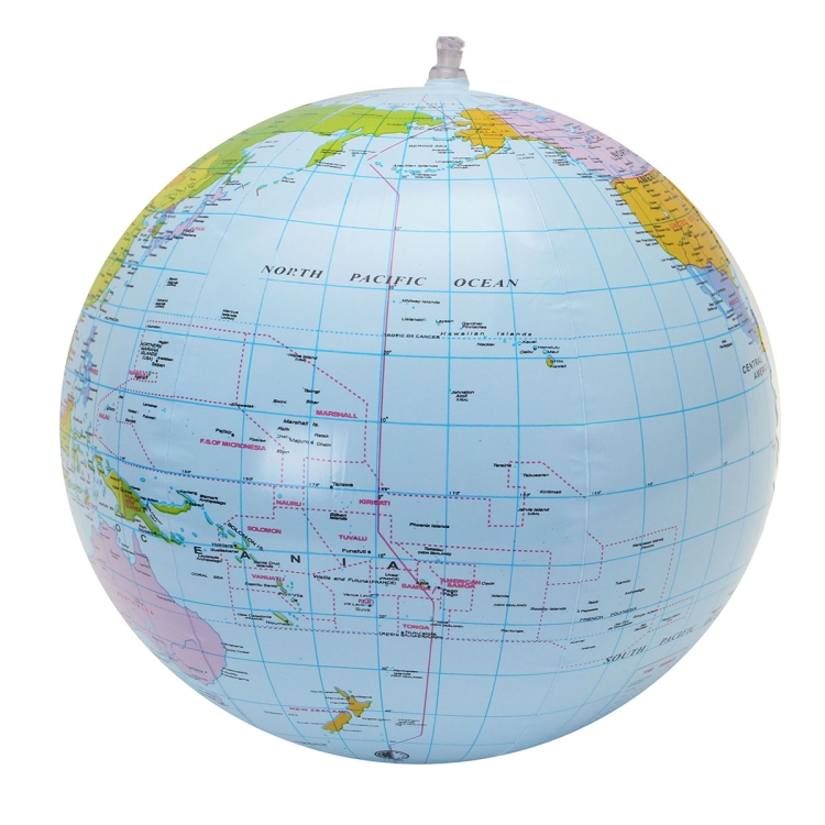 GONFIABILE Saltare in aria Globe Atlante Mappa del mondo Terra Geografia Palla DA SPIAGGIA 40cm x99017 