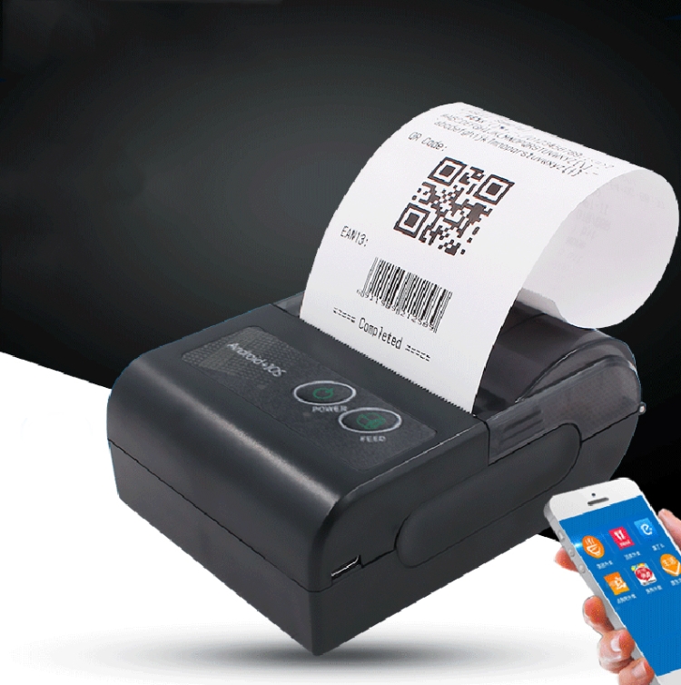 58HB6 Máquina de recibos para llevar de etiquetas de impresora térmica Bluetooth portátil, compatible con impresión en varios idiomas y símbolos / imágenes, modelo: enchufe de EE. UU. (Inglés) - B10