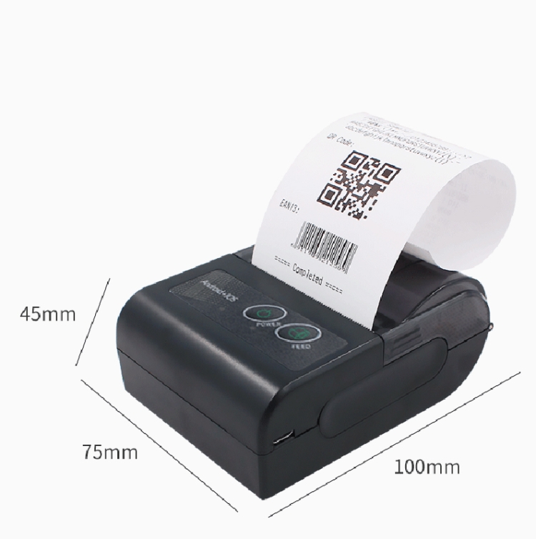 58HB6 Impresora térmica portátil Bluetooth Máquina de recibos para llevar con etiquetas, admite impresión en varios idiomas y símbolos / imágenes, modelo: enchufe de la UE (portugués brasileño) - B5