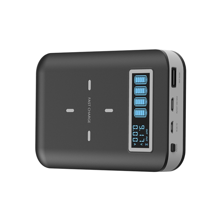 4 X 18650 Battery (Not Included) Dual-Way QC Charger Power Bank Shell Box With 2 X USB Interface Output & Display & Wireless Charging 4 X 18650 Battery (Not Included) Dual-Way QC Charger Power Bank Shell Box With 2 X USB Interface Output & Display & Wireless Charging