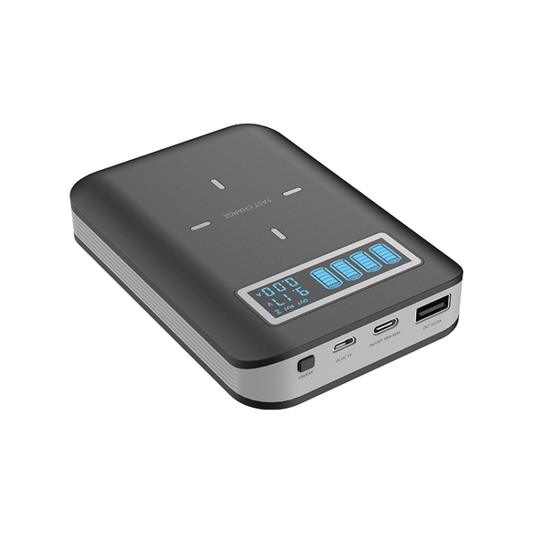 4 X 18650 Battery (Not Included) Dual-Way QC Charger Power Bank Shell Box With 2 X USB Interface Output & Display & Wireless Charging 4 X 18650 Battery (Not Included) Dual-Way QC Charger Power Bank Shell Box With 2 X USB Interface Output & Display & Wireless Charging