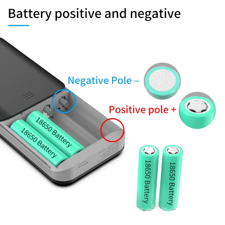 4 X 18650 Battery (Not Included) Dual-Way QC Charger Power Bank Shell Box With 2 X USB Interface Output & Display & Wireless Charging 4 X 18650 Battery (Not Included) Dual-Way QC Charger Power Bank Shell Box With 2 X USB Interface Output & Display & Wireless Charging