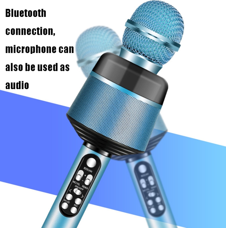 Q008 Micrófono de condensador de karaoke para teléfono móvil Micrófono inalámbrico Bluetooth en vivo (azul) - B3