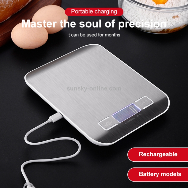 Balance Cuisine Balance de Précision USB Rechargeable, 10kg/1g Balance de  Cuisine Electronique Acier Inoxydable, Mesure