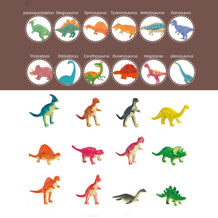 Ensemble De Jouets De Dinosaure Simulé 12 Pièces, Ankylosaure En