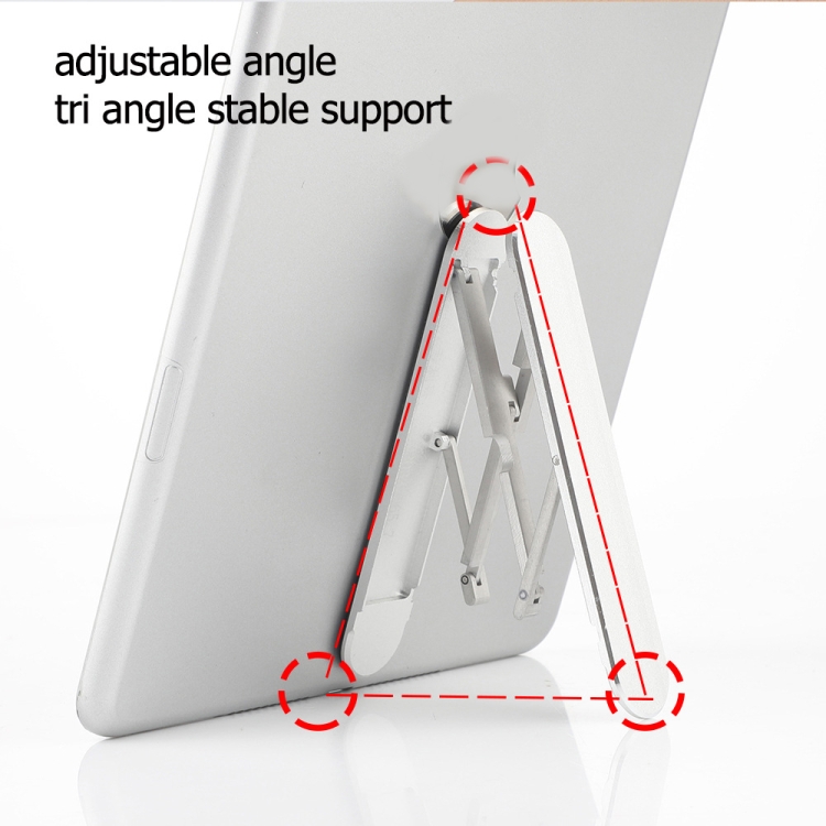 Universal Tablet Desktop Lazy Bracket Aluminum Alloy Multifunctional Paste Portable Folding Bracket(Silver) Universal Tablet Desktop Lazy Bracket Aluminum Alloy Multifunctional Paste Portable Folding Bracket(Silver)