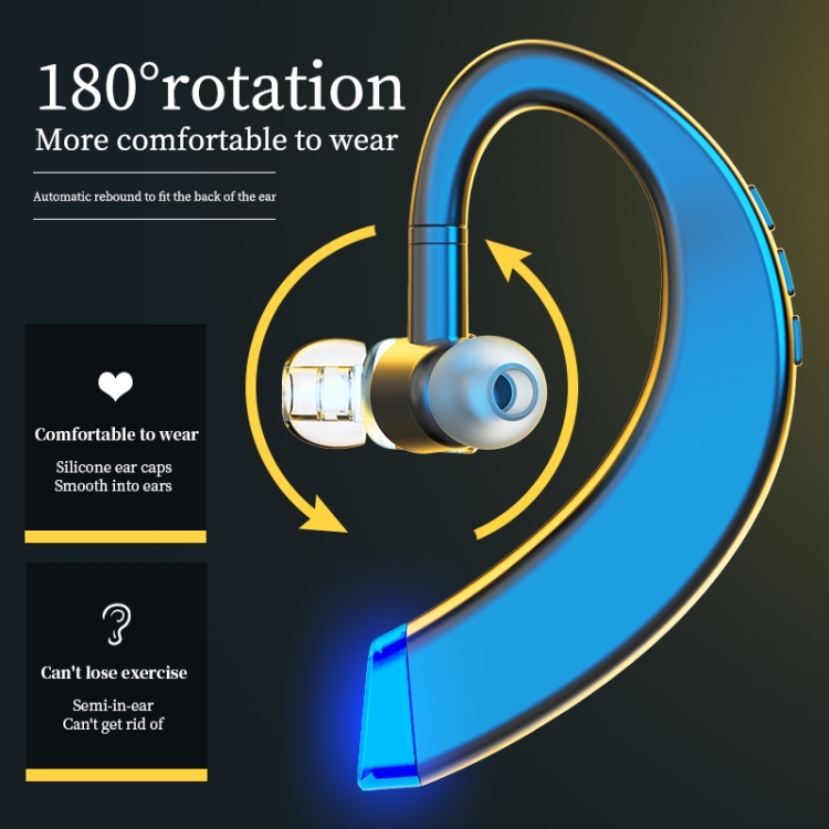 108 Bluetooth 5.0 Business Hanging Ear Type Rotating Universal Wireless Stereo Earphone(Blue) 108 Bluetooth 5.0 Business Hanging Ear Type Rotating Universal Wireless Stereo Earphone(Blue)