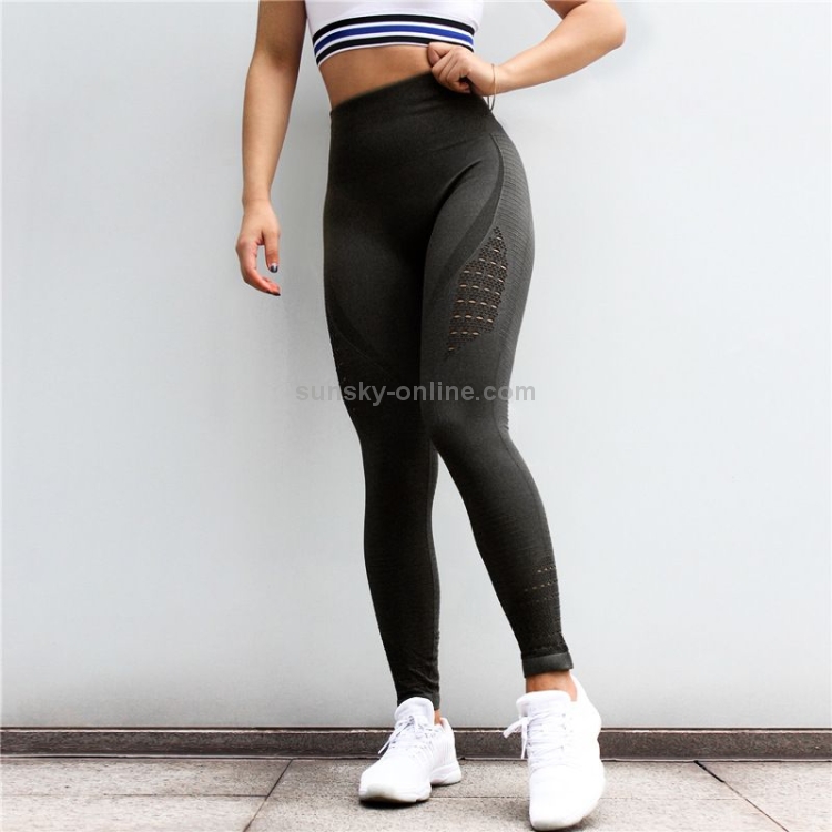 Women's High Waist Black Mesh Leggings Gym Compression Fitness Pants Sportswear 