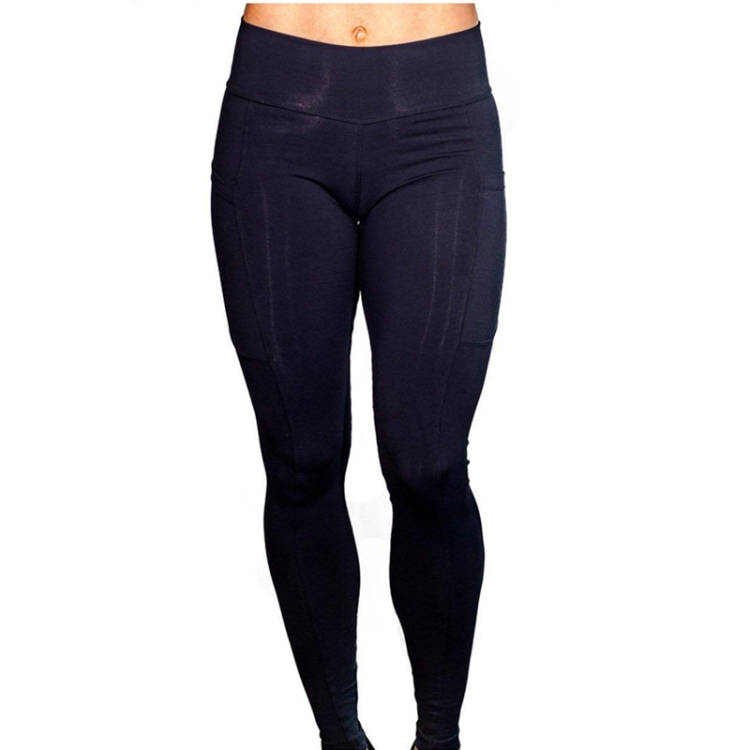 Yoga Pants With Pockets Women Sport Leggings Jogging Workout Running  Leggings Stretch High Elastic Gym Tights Women Legging L, Size:L (Blue)
